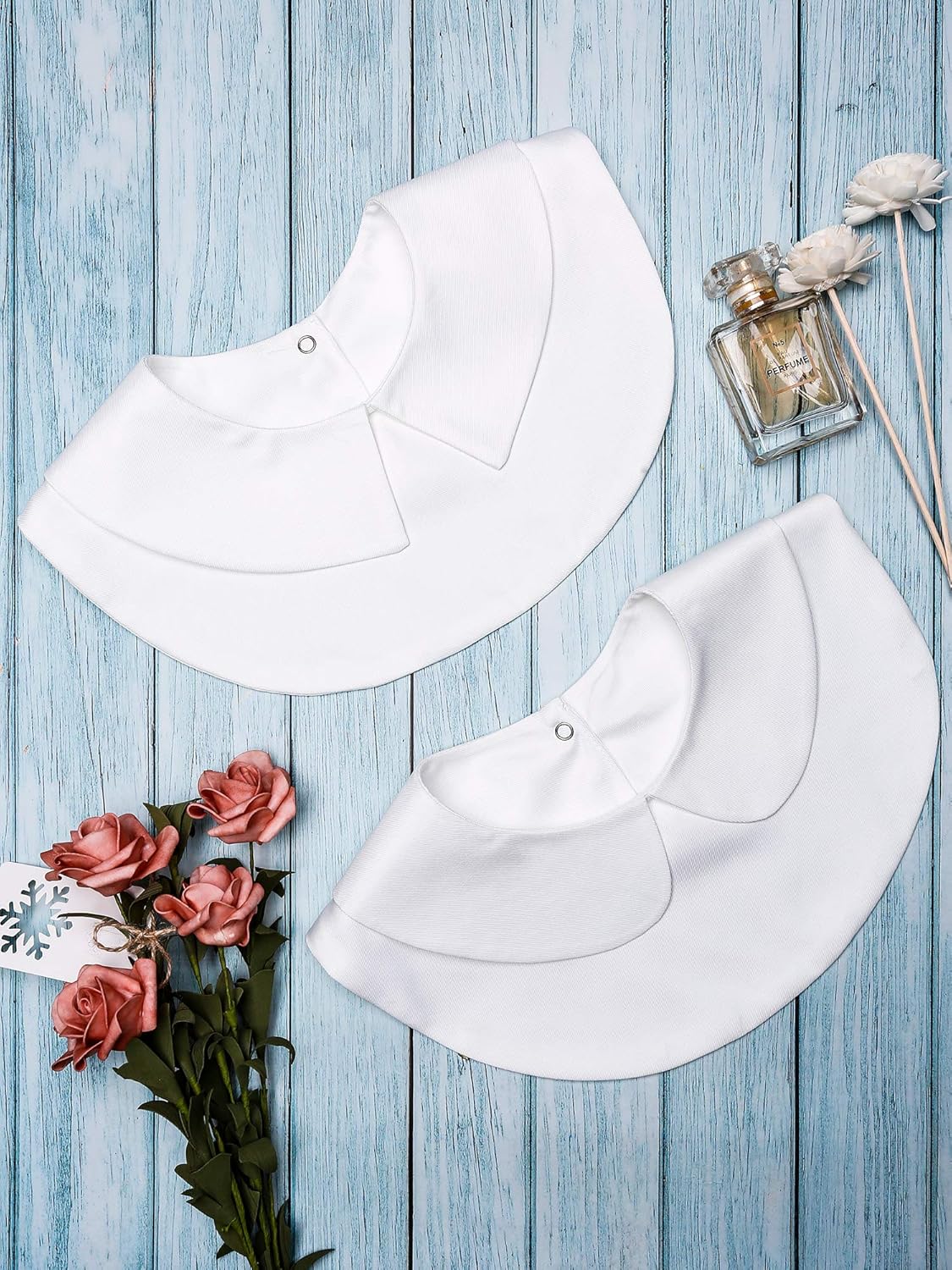SATINIOR 2 Pieces Fake Collars Dickey Collar Detachable Collars for Women Girls (White): Clothing