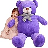 IKASA Giant Teddy Bear Stuffed Animal Plush Toy,Large Cute Jumbo Soft Toys,Huge Big Size Fluffy Plushie,Gifts for Kids (Purple, 47 inches)