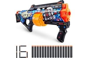 XShot Skins Last Stand - Game Over 16 Darts by ZURU, X-Shot, Slam Fire, Auto Rotating Barrel, Toy Foam Blaster & Guns, Dart Blaster, Fun Gifts for Kids, Teens, Adults, Frustration Free Packaging
