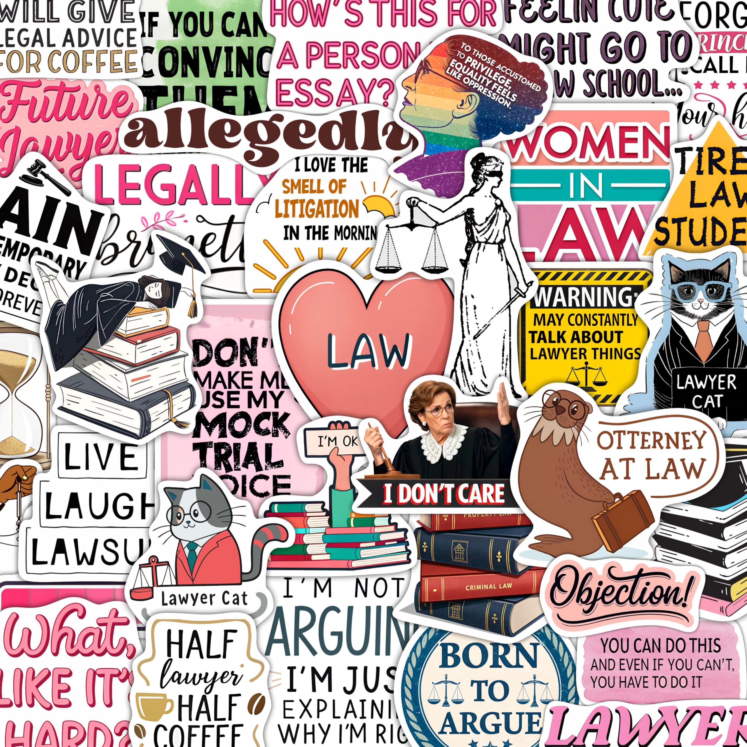Photo 1 of 100Pcs Law Stickers for Laptop, Planner, Lawyer Stickers - Law Gifts - Lawyer Party Decorations - Gift for Women & Men