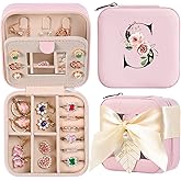 AYGXU Travel Jewelry Box for Women and Girls - Small Case With Initial A-Z - Teacher Gifts