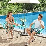 SONGMICS 3-Piece Garden Patio Set Glass Top Table 2 Chairs GGF013C02 view 9