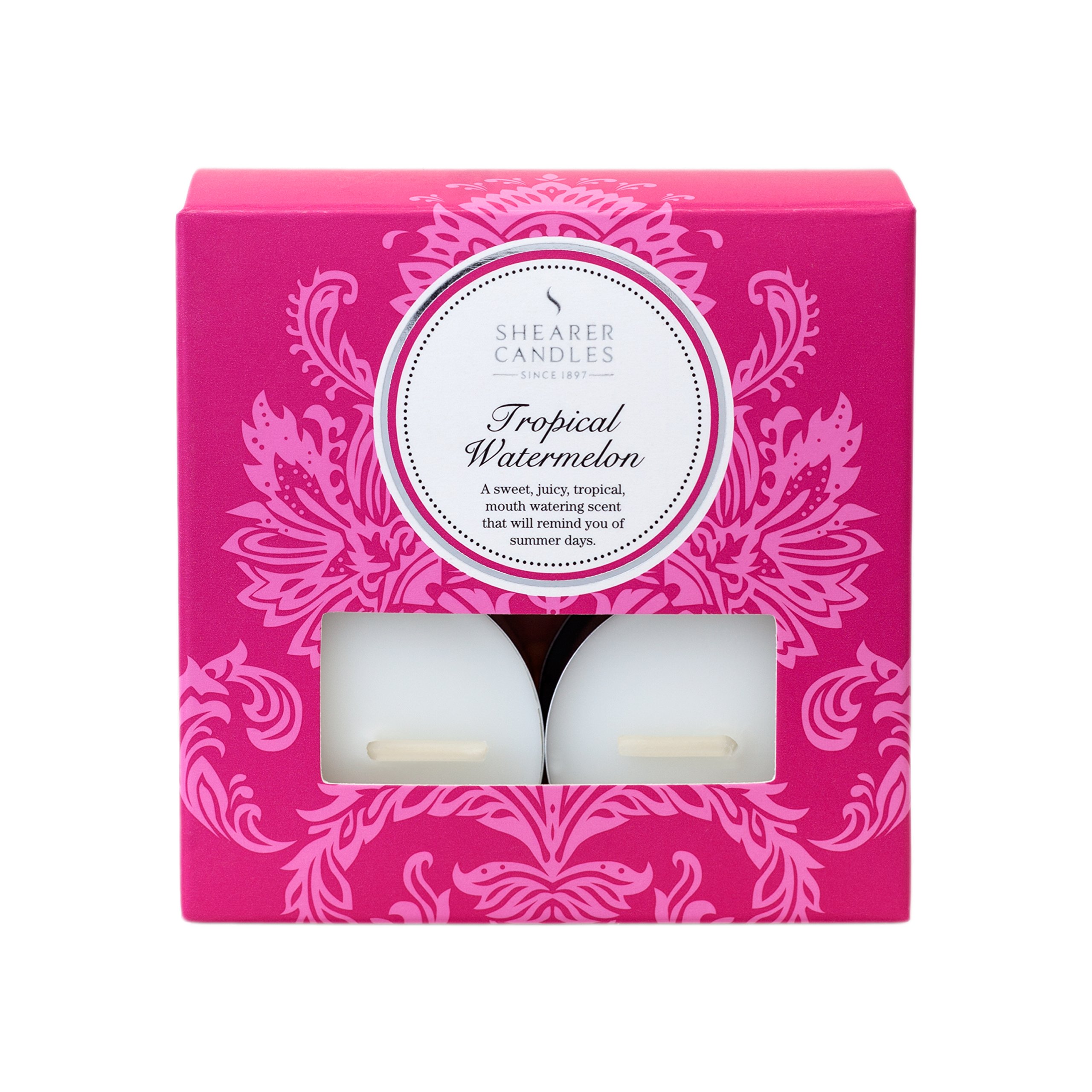 Shearer "Tropical Watermelon Scented Tea Lights, Pack of 8, White