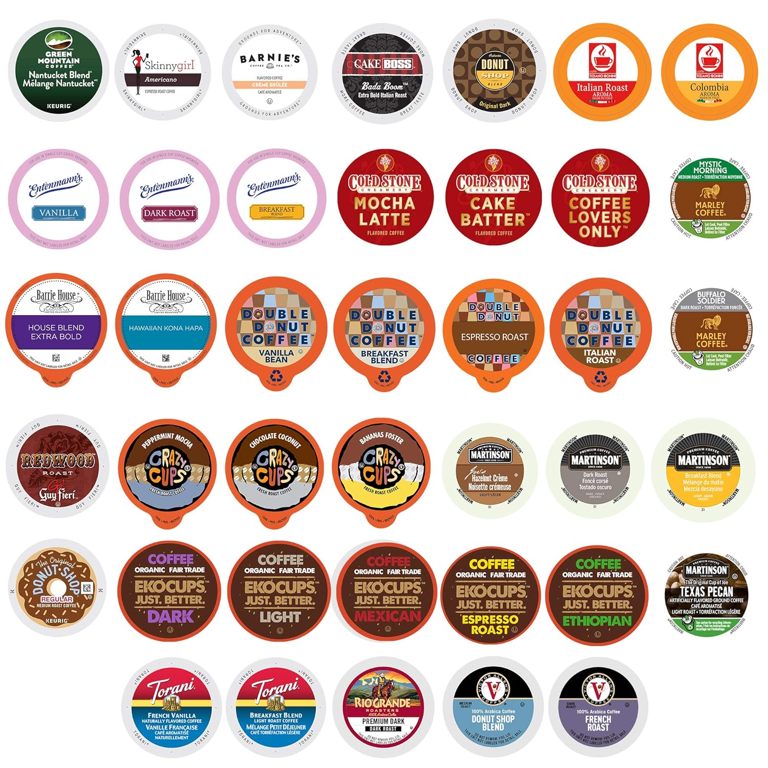 Coffee Variety Sampler Pack of Assorted Single Serve Cups for Keurig K Cup Brewers, 40 Count