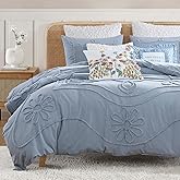 Peri Home 100% Cotton 3-Piece Comforter and Sham Set, King, Blue Retro Scroll