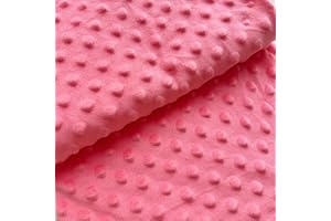 LMAEZNER Minky Dot Fabric by The Yard DIY Making Supplies Quilting Patchwork Cushions Plush Fleece Fabric Minky Fabric for Blanket, Pillow Covers, Clothing Making, Scarf,Sewing (Pink, 2 Yard)