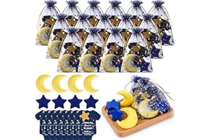 Dansib 50 Sets Twinkle Twinkle Baby Shower Favors Gift Moon and Star Shaped Bath Soaps with Blue Thank You Cards Showing Love Gifts for Guest Return Prizes Gender Reveal Birthday Party Decoration