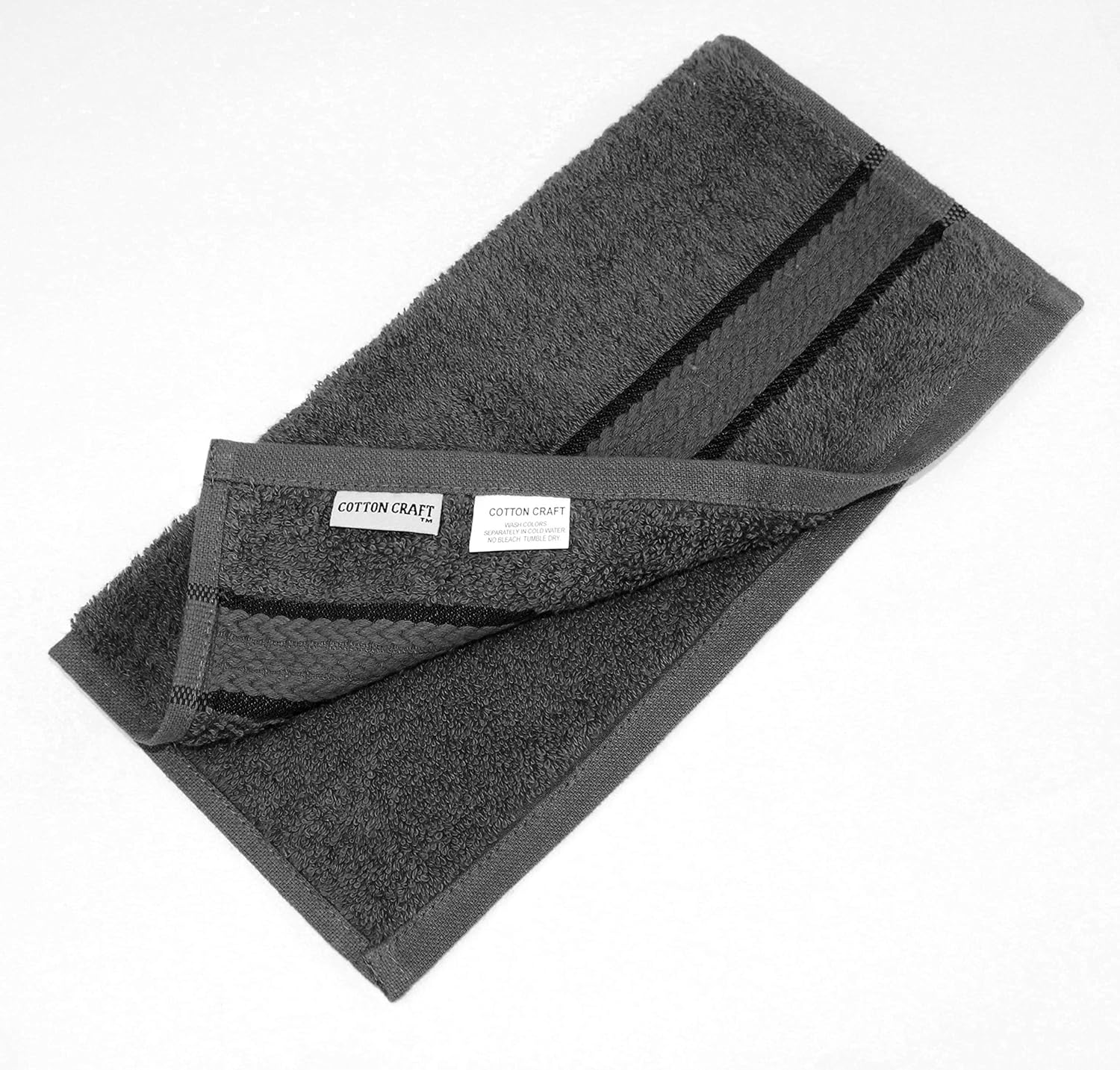 COTTON CRAFT Ultra Soft Luxury 6 Piece Ringspun Cotton Towel Set, 580GSM, Heavyweight, 2 Bath Towels, 2 Hand Towels, 2 Washcloths, Charcoal Grey: Home & Kitchen