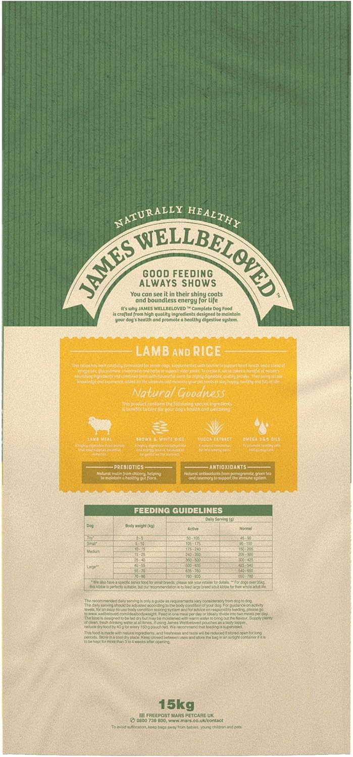 james wellbeloved senior lamb and rice 15kg