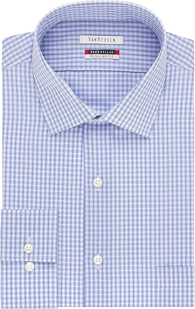van heusen men's dress shirt regular fit flex collar solid