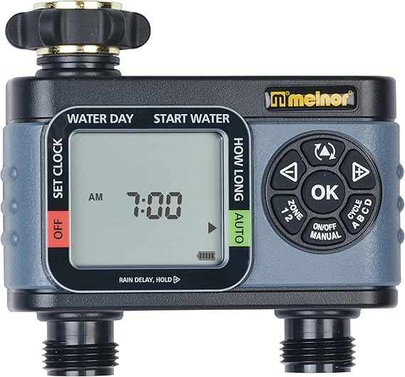Melnor 2Outlet Digital Water Timer, Advanced Functions, Simple and