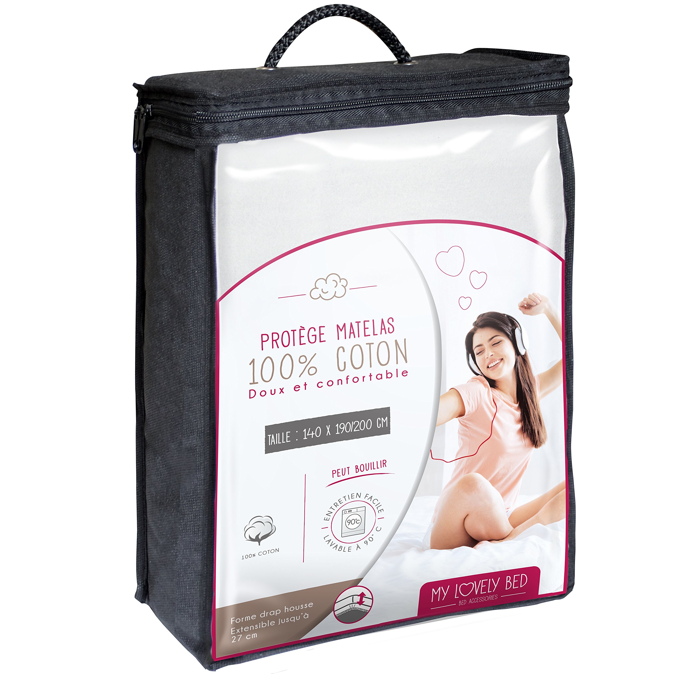 My Lovely Bed - Mattress Protector | Mattress Topper - 140 x 190/200 cm - 100% Cotton - Breathable - Molleton