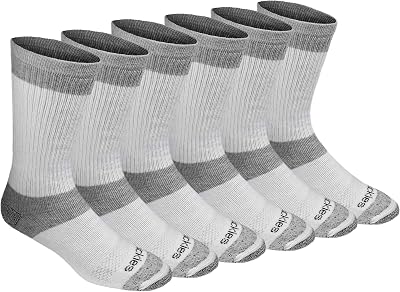 Dri-tech - Calcetines para hombre con control de humedad (paquete de 12), Cojín completo 3.0 blanco (6 pares), L