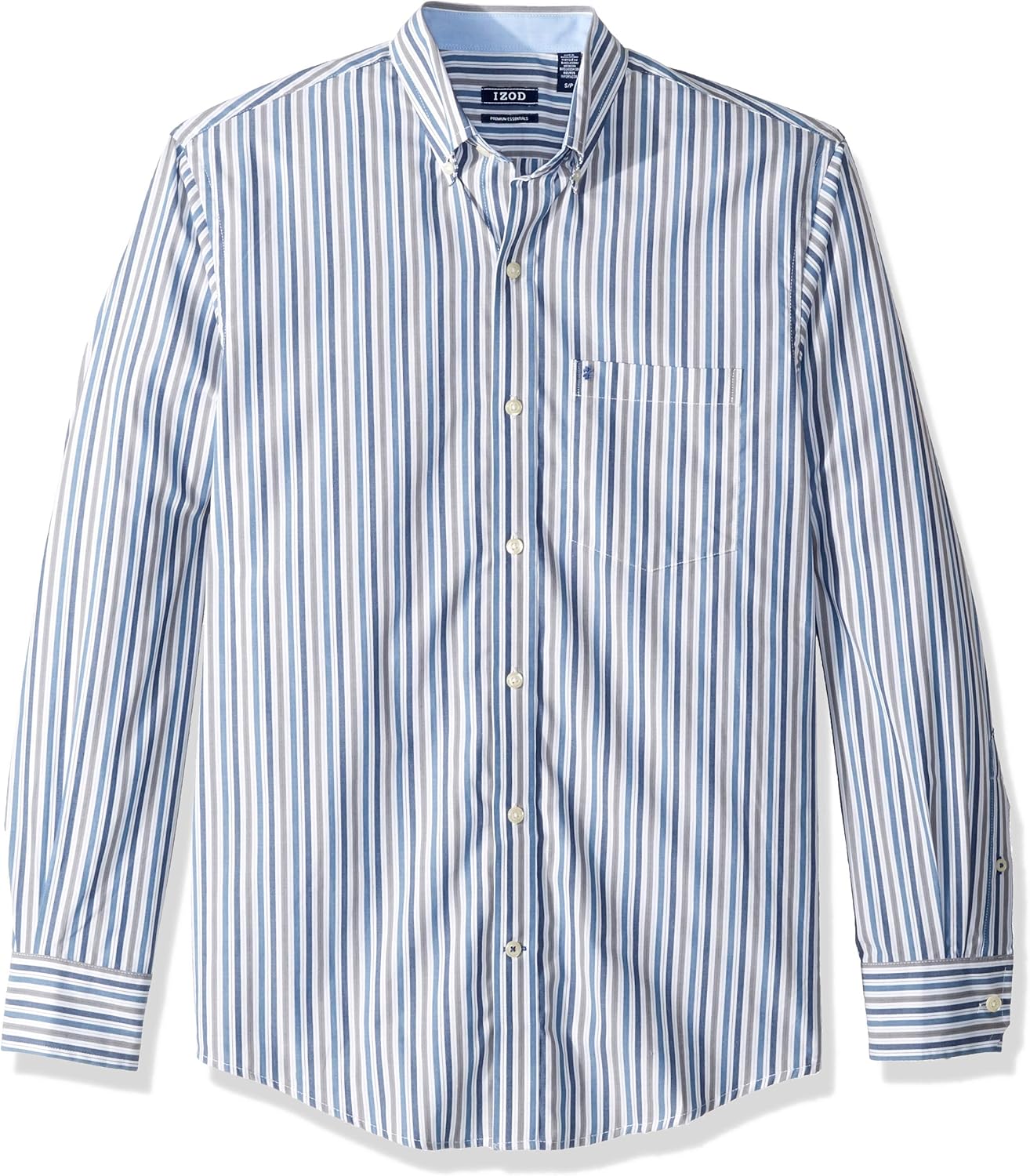 IZOD Men's Button Down Long Sleeve Stretch Performance Stripe Shirt at  Men’s Clothing store