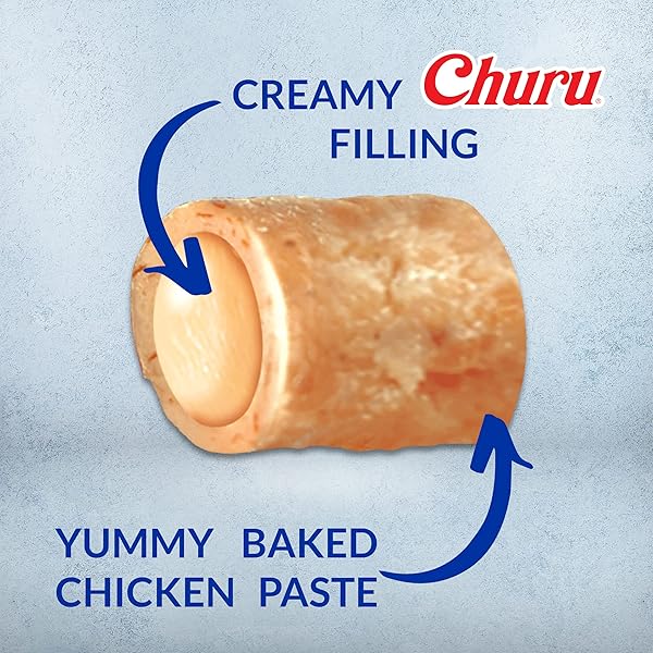 INABA CHURU BITES FOR CATS, SOFT BAKED CHICKEN CHURU FILLED CAT TREATS WITH GREEN TEA EXTRACT, 0.35 OUNCES EACH TUBE, 3 TUBES TOTAL, TUNA WITH SCALLOP RECIPE
