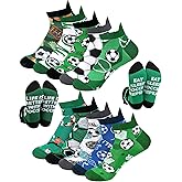 Haysandy 10 Pairs Funny Soccer Sock for Men Novelty Cotton Ankle Socks Bulk Soccer Team Gift for Coach Sport Lover Player
