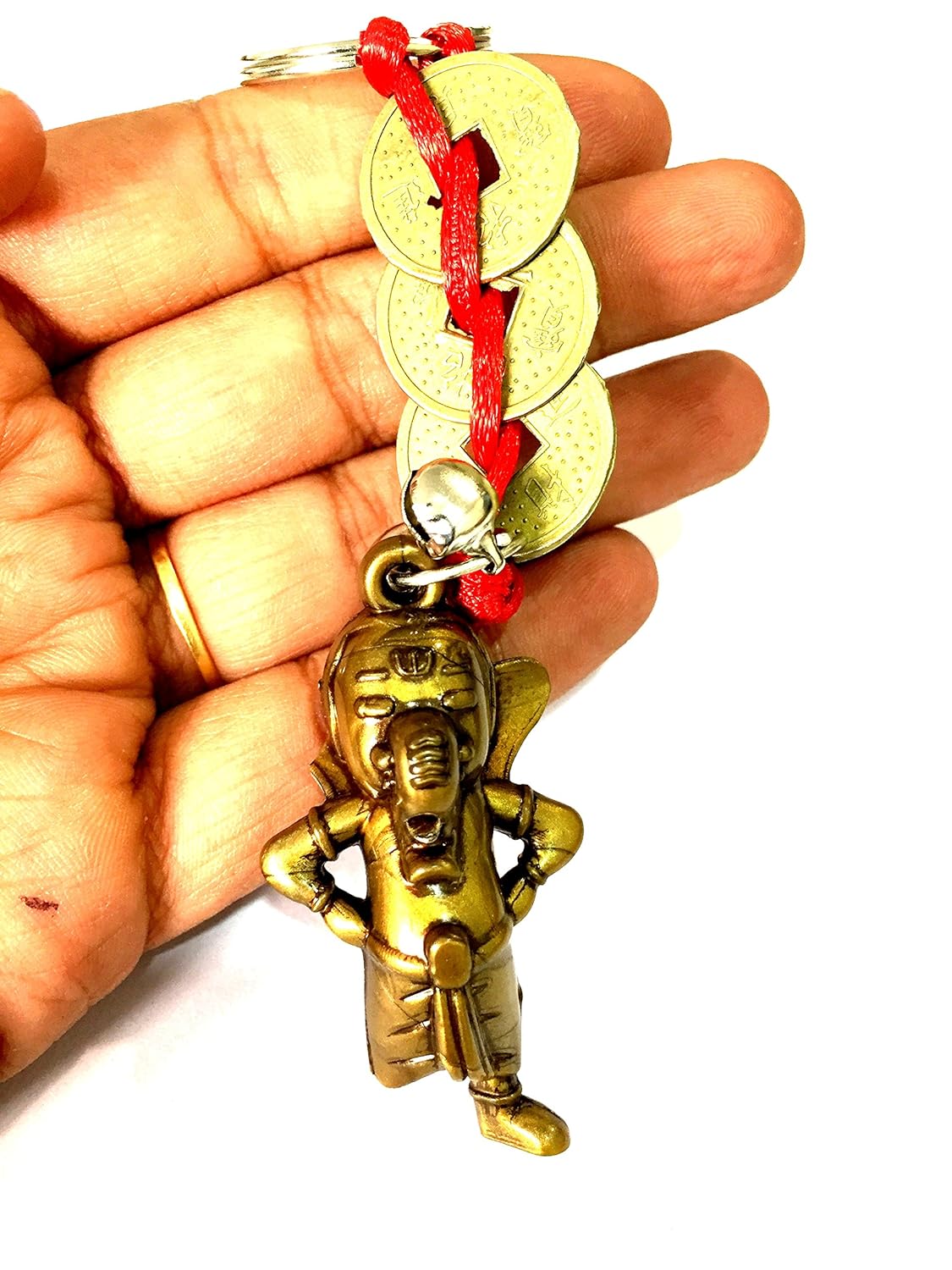 For Sale Ssdg Chrismas Special Fengshui Red Chinese Knot 3 Coins With Lord Bal Ganesha Ganapati Key Ring Key Chain Tassel Bring The 3 Heavenly Blessings To Your Home Home Kitchen At The