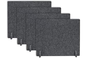 Planche Acoustic Freestanding Desk Divider - Noise Reducing Desk Privacy Panel - Library & Office Furniture Partition - Workstations Shield Barrier - Instant Wall Desk 20" H x 24" W (4 Pack, Shadow)
