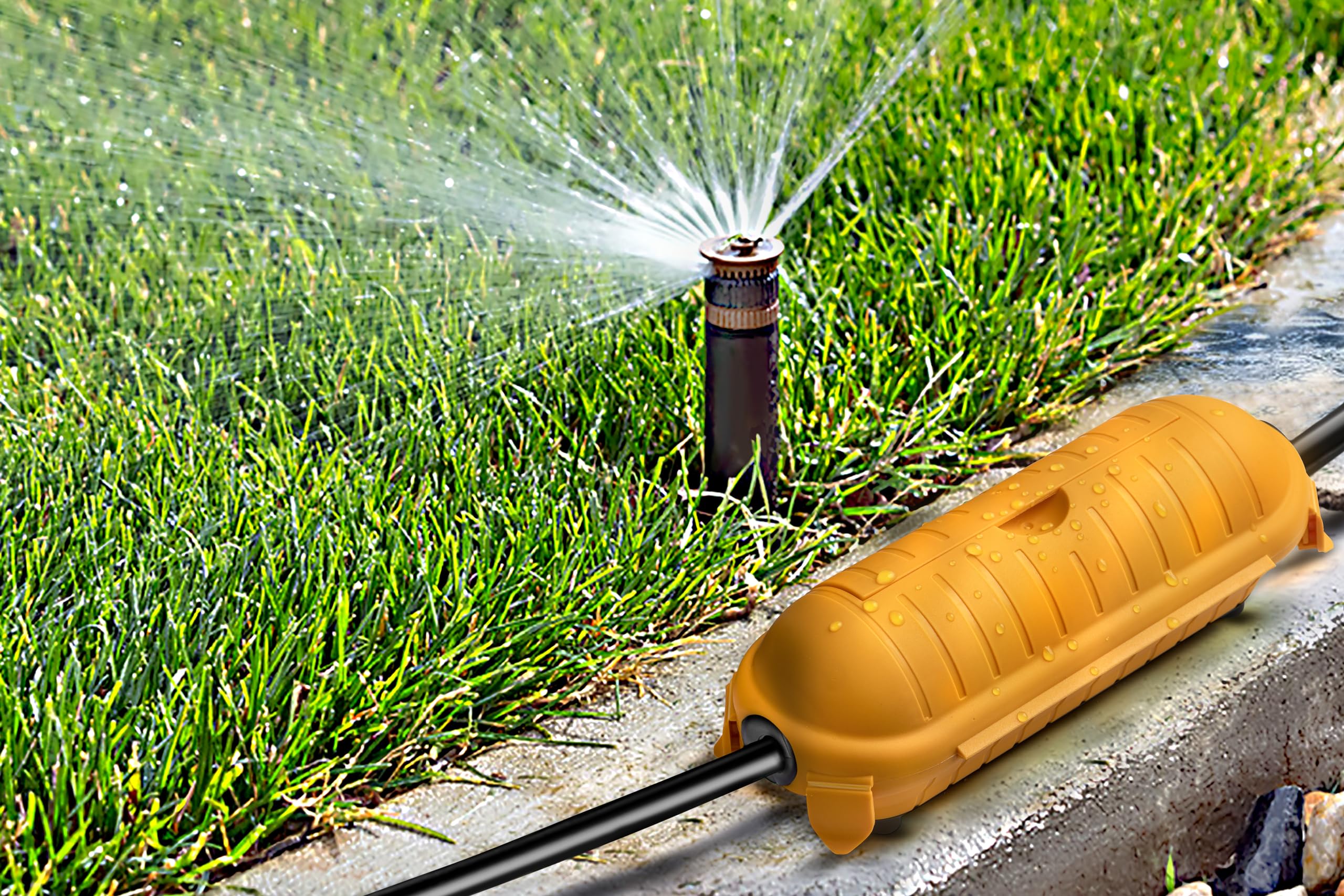 Brennenstuhl Safe-Box BIG IP44 / Schutzbox für Verlängerungskabel (Schutzkapsel für Kabel im Außenbereich) gelb 3