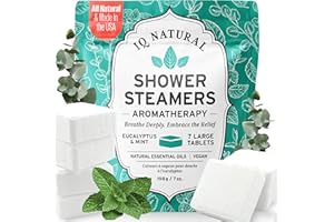 Eucalyptus Shower Steamers Aromatherapy for Women, Shower Bombs, Tablets, Menthol Scent, Organic Gift Set