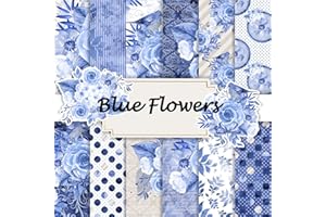 NASZONUS 24 Sheets Floral Scrapbook Paper, 12"X12" Inch Scrapbook Paper, 90LB, 12 Designs Decorative Paper for Card Making Scrapbook Photo Album Decor