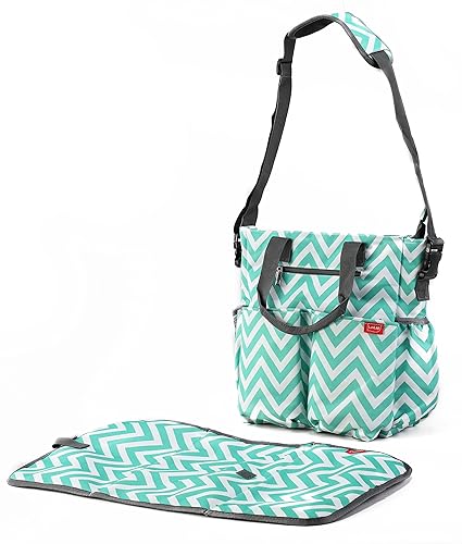 Luvlap Adore Diaper Nappy Bag with Diaper Changing Mat, Green