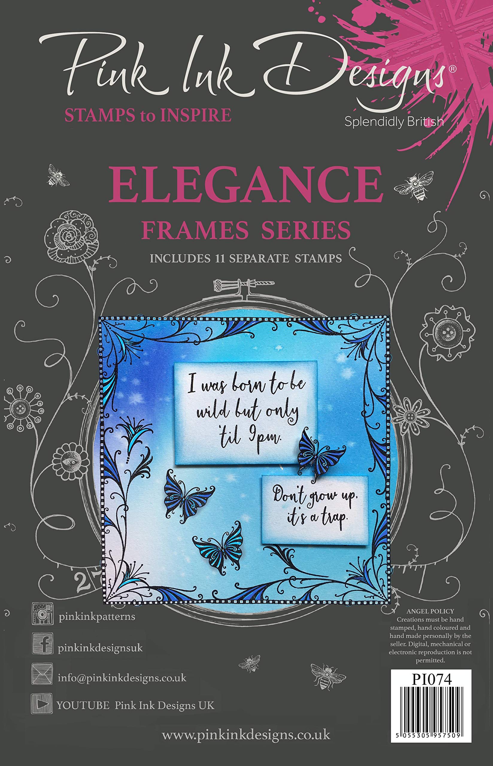 Pink Ink Designs Elegance-Clear Stamp Set, A5