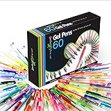 60 unique colors (no repetition) gel pen set, ink volume increased by 30%, used for adult coloring book, painting, doodle, sc