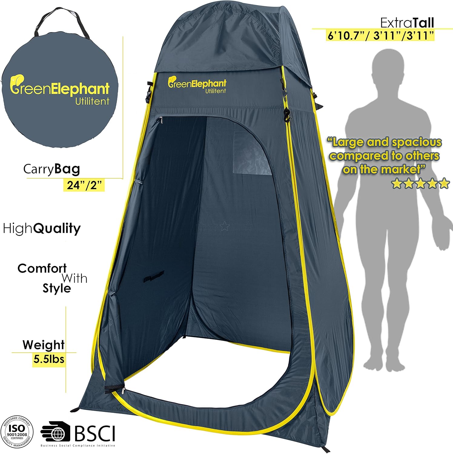 Green Elephant Pop Up Utilitent – Privacy Portable Camping, Biking, Toilet, Shower, Beach and Changing Room Extra Tall, Spacious Tent Shelter.: Sports & Outdoors
