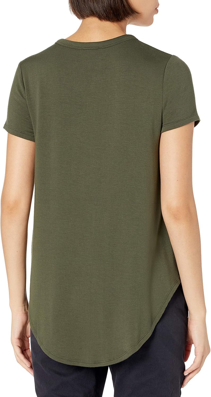  Brand - Daily Ritual Women's Supersoft Terry Short-Sleeve Shirt with Shirttail Hem: Clothing