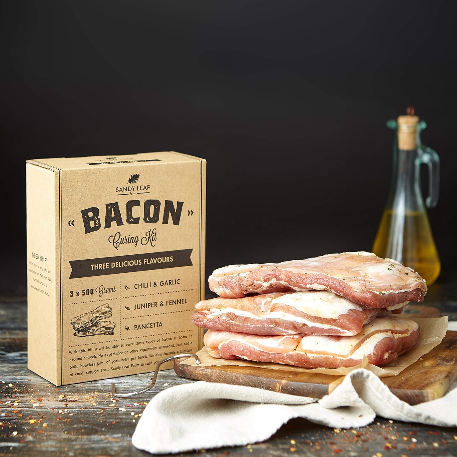 Bacon Curing Kit - Cure Your own Bacon in Three Delicious Flavours - Pancetta, Fennel & Juniper and Chilli & Garlic - Image 3
