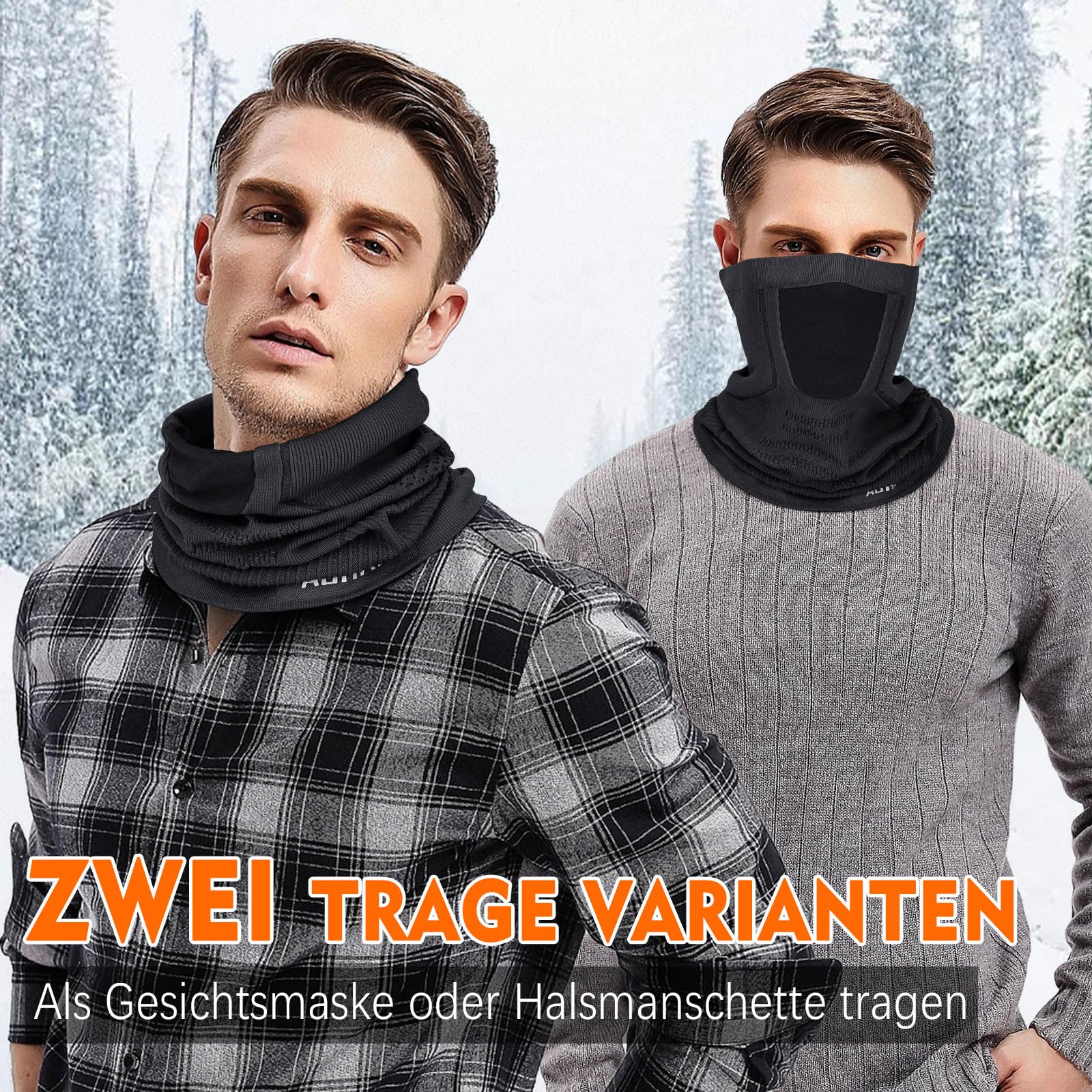 YANIKY Schlauchschal Ski Gesichtsschutz Mundschutz Halstuch Herren Damen, Atmungsaktiv Elastisch Gesichtsmaske Fahrrad Schal Winddicht Motorrad Bandana Nackenwärmer Sport Laufschal 5