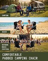 Voyager Folding Camping Chairs 2 Pack with Cooler Bag Portable 600D view 7