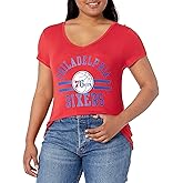 Ultra Game Women's NBA Official V-Neck Rhinestone Short Sleeve Tee Shirt