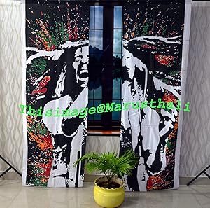 Bedroom Window Mandala Curtains Drape Balcony Room Decor Tie Dye Curtain Set (Multi Color )