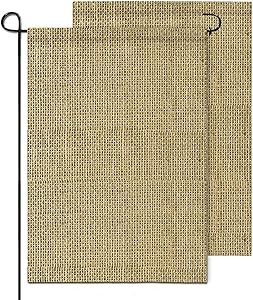 hblife Personalized Blank Burlap Garden Flag Happy Camper Banner Lawn Yard Outdoor Seasonal Holiday DIY Flag for New Home Gift Wedding Gift Housewarming Gift Home Decor,One-Sided (set of 2)