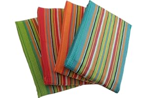 DG Collections Salsa Kitchen Towels, 100% Cotton Dish Towels for Kitchen, Set of 4 (16x28 Inches), Multi-Purpose Kitchen Essentials, Soft and Highly Absorbent Hand Towels, Waffle Design Tea Towels