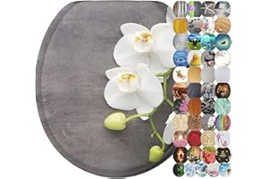 Sanilo ROUND, Silent Slow Close, Molded Wood, Adjustable Toilet Seat, Pretty