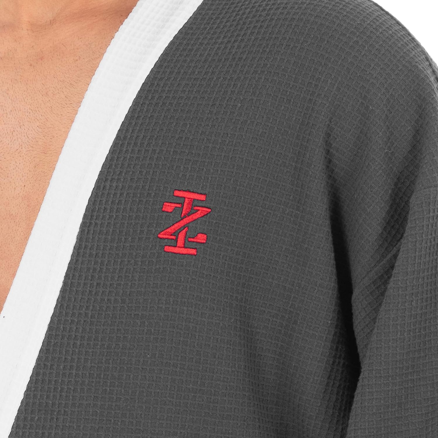 IZOD Men's Waffle Knit Kimono Robe at  Men’s Clothing store