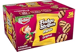 Keebler Fudge Stripes Cookies Minis, Original, 2 Ounce (Pack of 36)