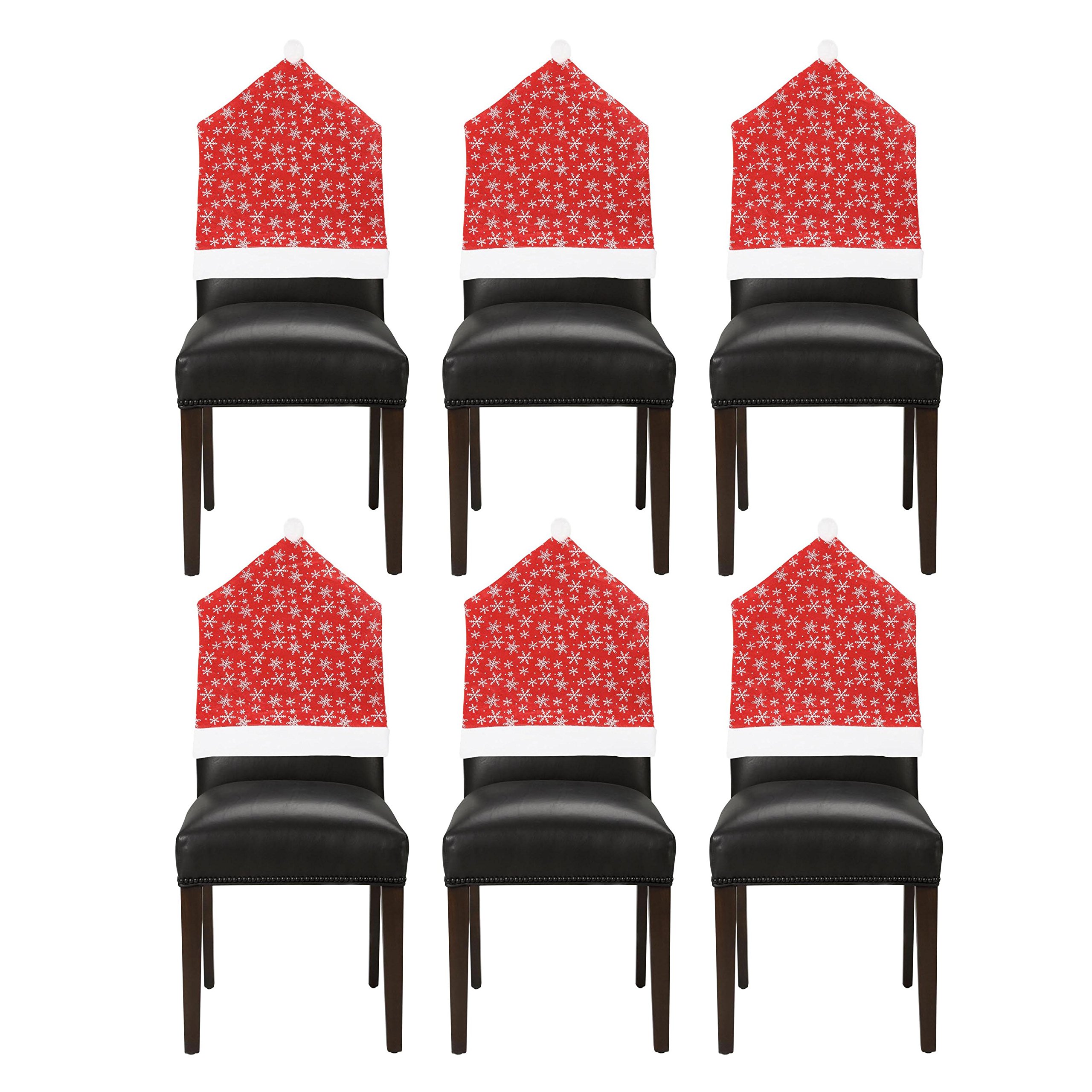 Robelli Pack of 6 Snowflake Pattern Christmas Chair Covers Decoration