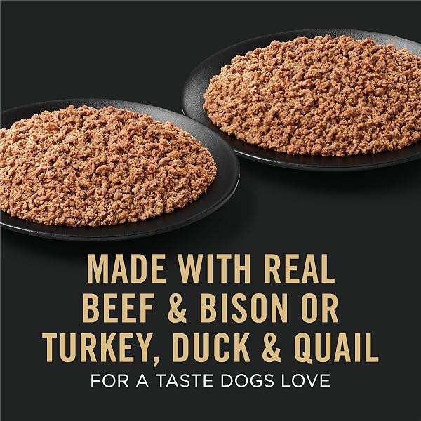 PURINA PRO PLAN SPORT HIGH PROTEIN WET DOG FOOD, BEEF AND BISON ENTRÉE AND TURKEY, DUCK AND QUAIL ENTRÉE VARIETY PACK – (PACK OF 12) 13 OZ. CANS