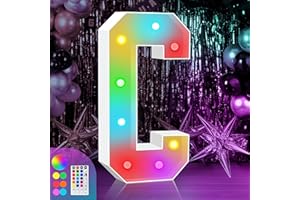 ZEELY 3FT Colorful Marquee Light Up Letters - Large Name Letters, Marry Me, Baby, Love - 18 Color Modes with Remote