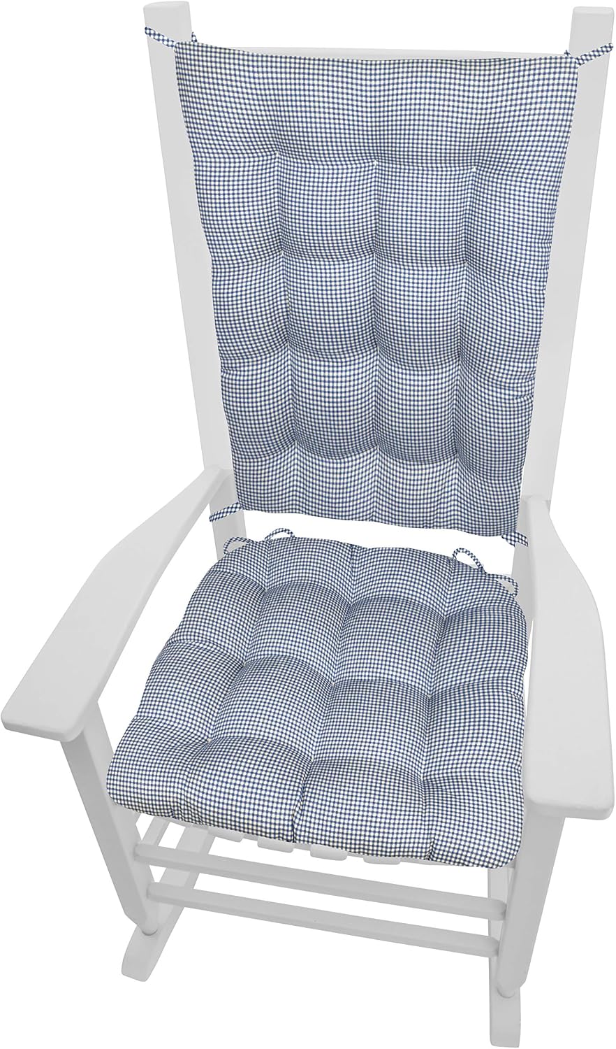 Barnett Rocking Chair Cushions Mag Ticking Stripe Navy Seat Cushion And Back Rest Reversible Latex Foam Fill Made In Usa Navy Standard Amazon Co Uk Kitchen Home