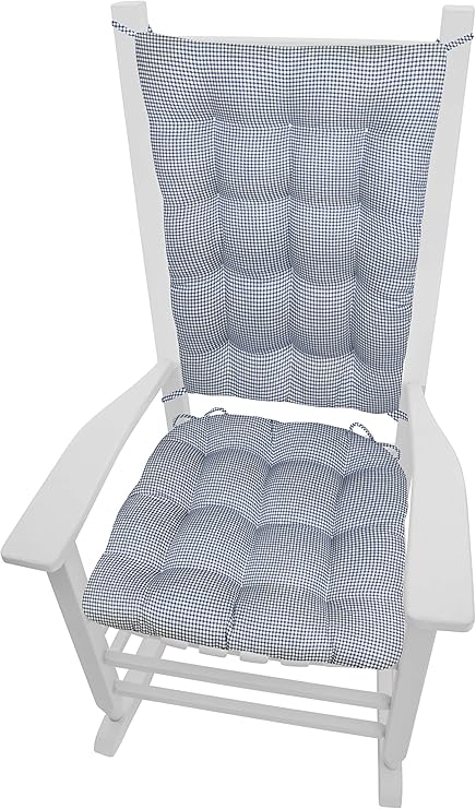 Amazon Com Barnett Home Decor Ticking Stripe Blue Rocking Chair