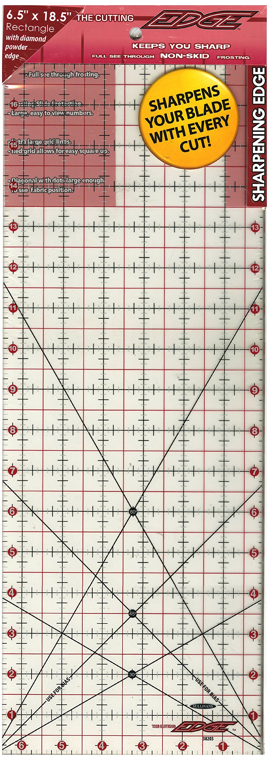 Sullivan 6-1/2-Inch-by-18-1/2-Inch The Cutting Edge Frosted Ruler