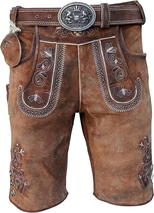 Herren Lederhose Trachtenhose Kurz - Bayerische Tracht Für Oktoberfest