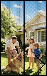 DIKER Fly Screen Doors Mesh 75x200cm Black Magnetic Curtain