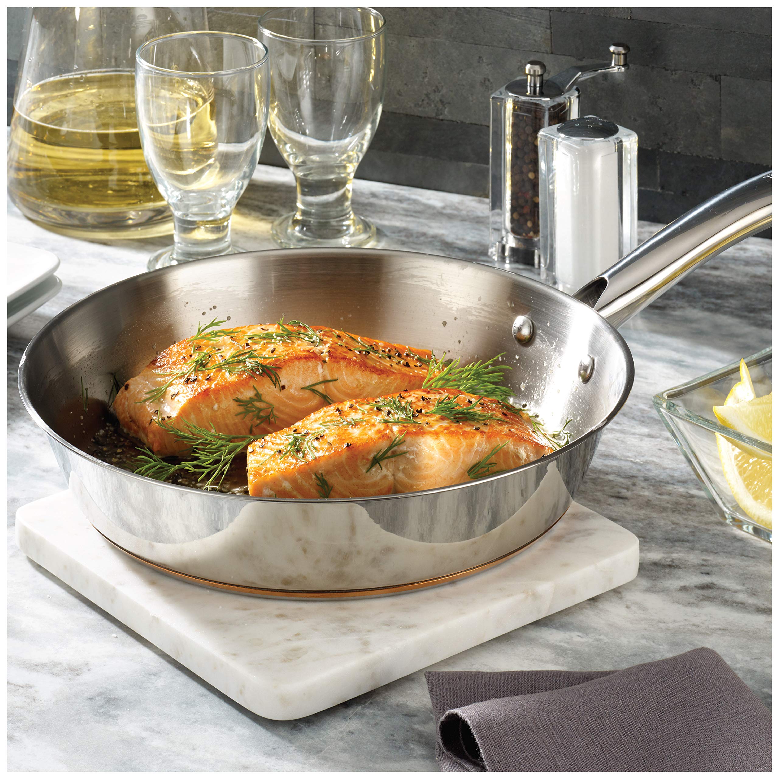 Tfal C836SD Ultimate Stainless Steel Copper Bottom 13 PC Cookware Set, Dishwasher Safe Pots and