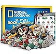 National Geographic Rock Collection for Kids – 300+ Piece Gemstones and Crystals Set Includes Geodes and Real Fossils, Rocks